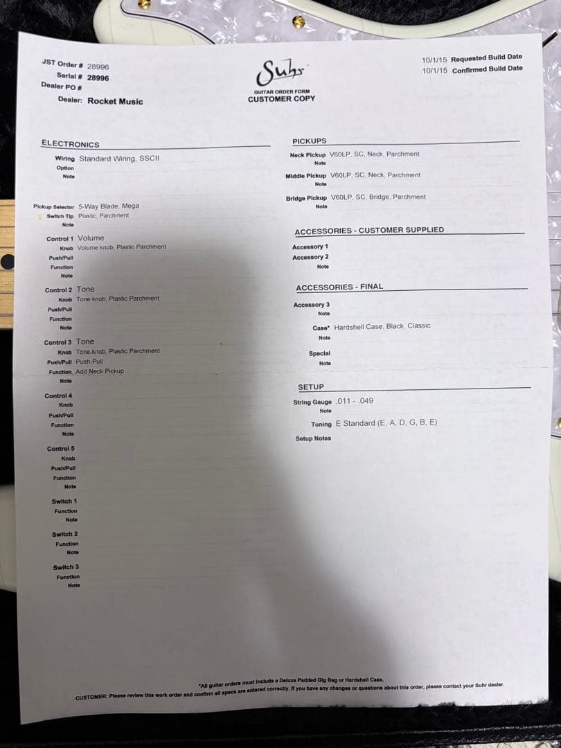 （希少）Suhr Classic Antique Olympic White