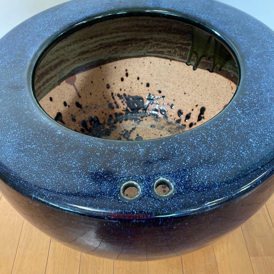 大きい火鉢 陶器 睡蓮鉢 金魚鉢 メダカ鉢 陶器製 水鉢 インテリア めだか鉢
