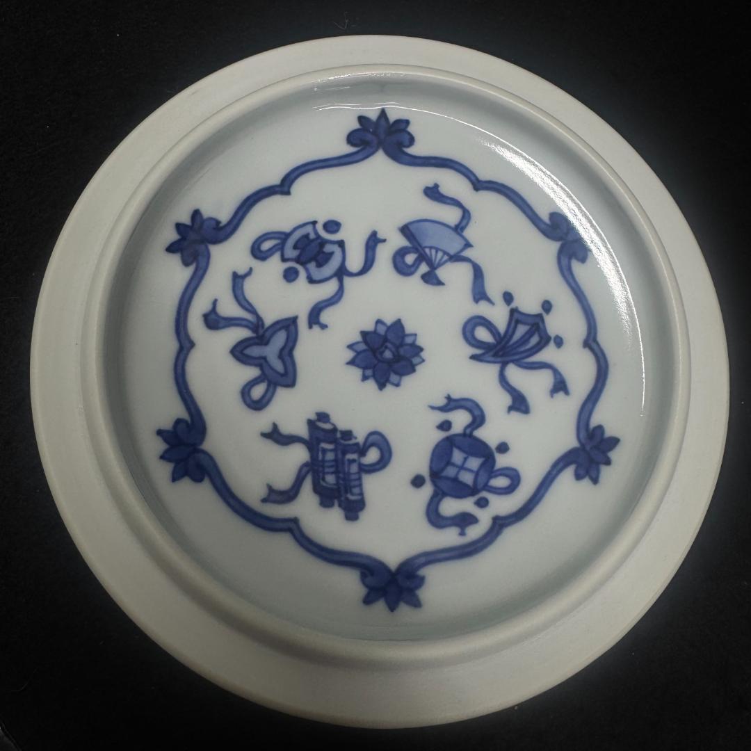 美品希少！真葛焼　真葛香斎造 祥瑞雲鶴図　染付皆具 茶道具 共箱