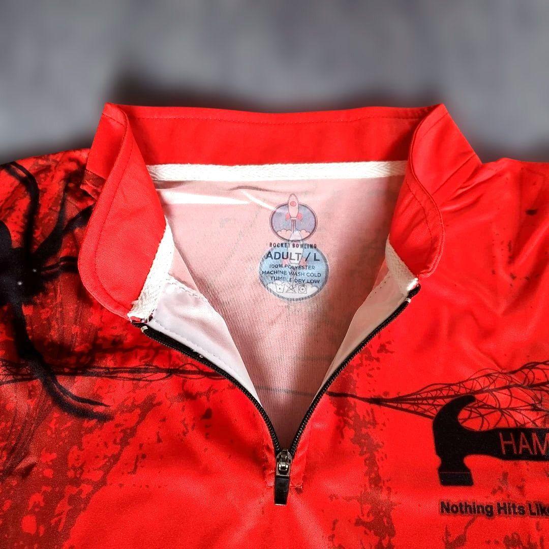 ✨新品✨ブラックウィドー　【XL】　ハンマー　レッド　大きめ　ボウリングウェア