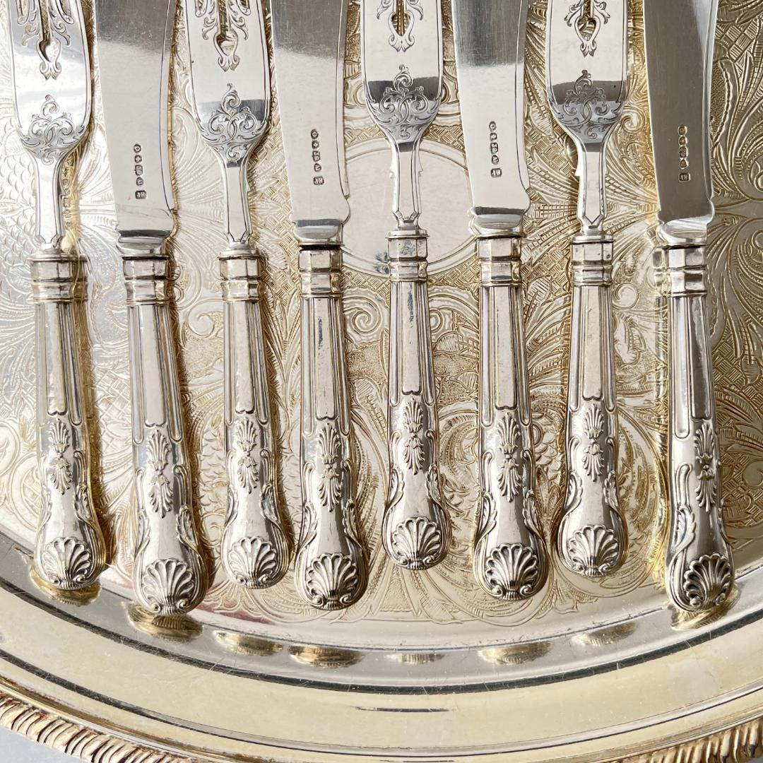 【John Gough】 キングスパターンのナイフ/フォーク 8本 豪奢！！