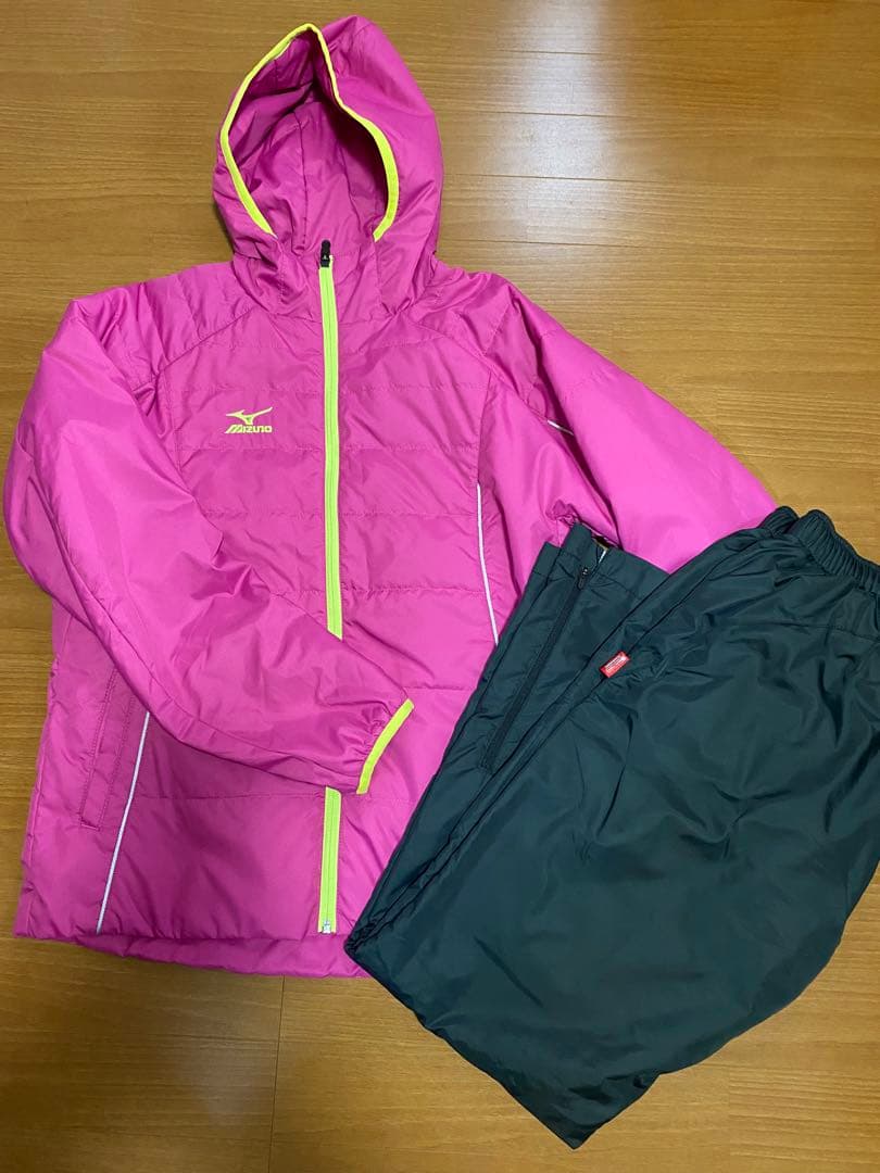 ミズノ ブレスサーモ 裏起毛 ウインドブレーカー 上下 セットアップ レディース