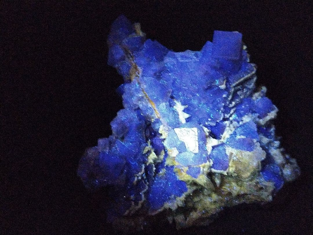 鉱物標本 フローライト 蛍石 カルサイト 方解石 共生標本 蛍光 大型サイズ