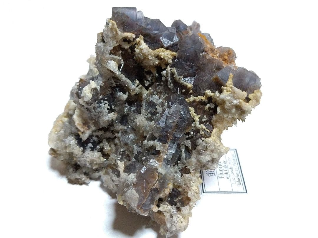 鉱物標本 フローライト 蛍石 カルサイト 方解石 共生標本 蛍光 大型サイズ