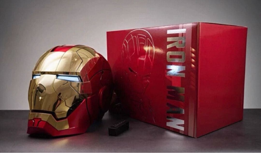 新品AUTOKINGアイアンマン マーク5 MK5 ヘルメットマスク 光ゴールド