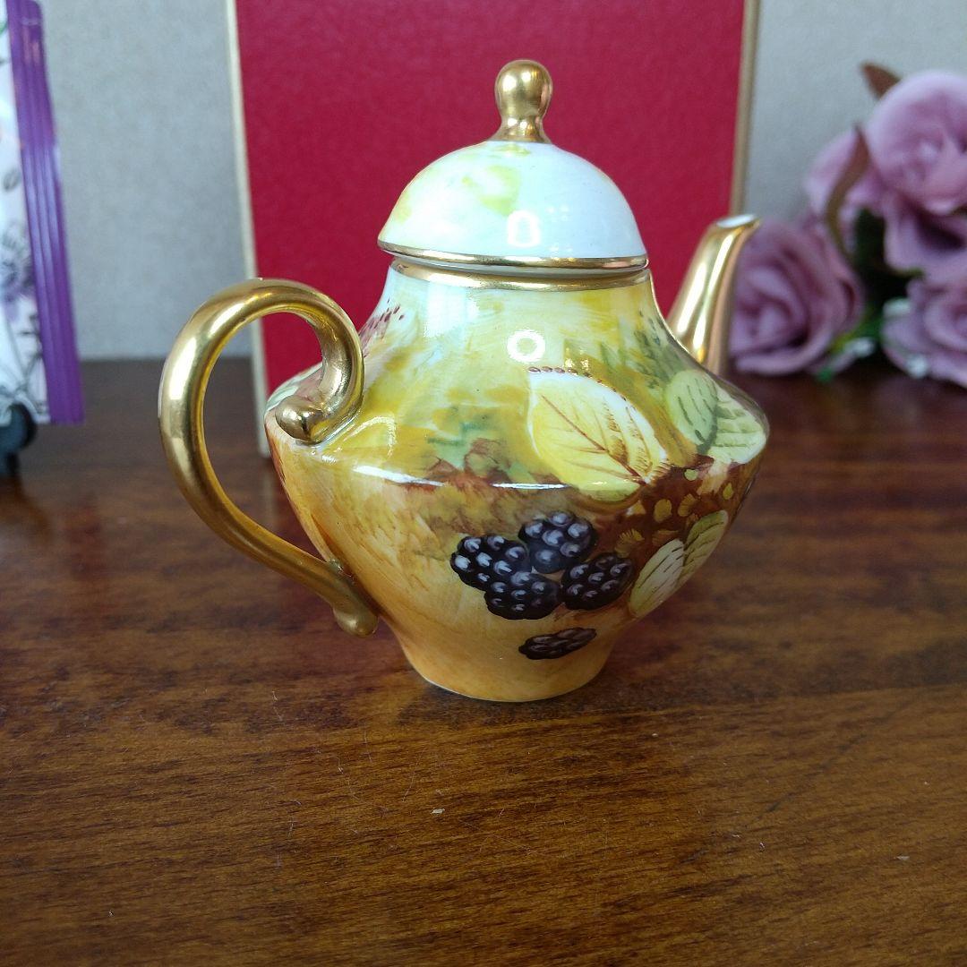 英国 Caverswall 手描きミニチュアティーポット