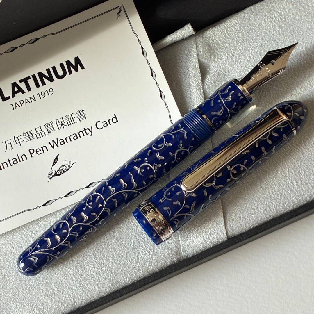 PLATINUM　#3776　セルロイド　唐草　沈プラチナ　F（細字）