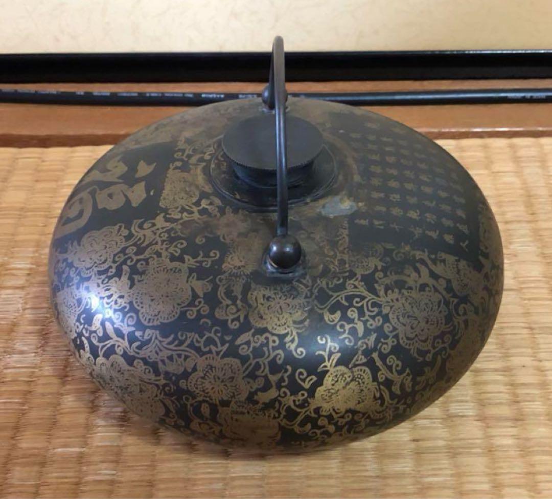 中国 清時代　銅製 象嵌 乾隆帝手 炙り手炉香炉