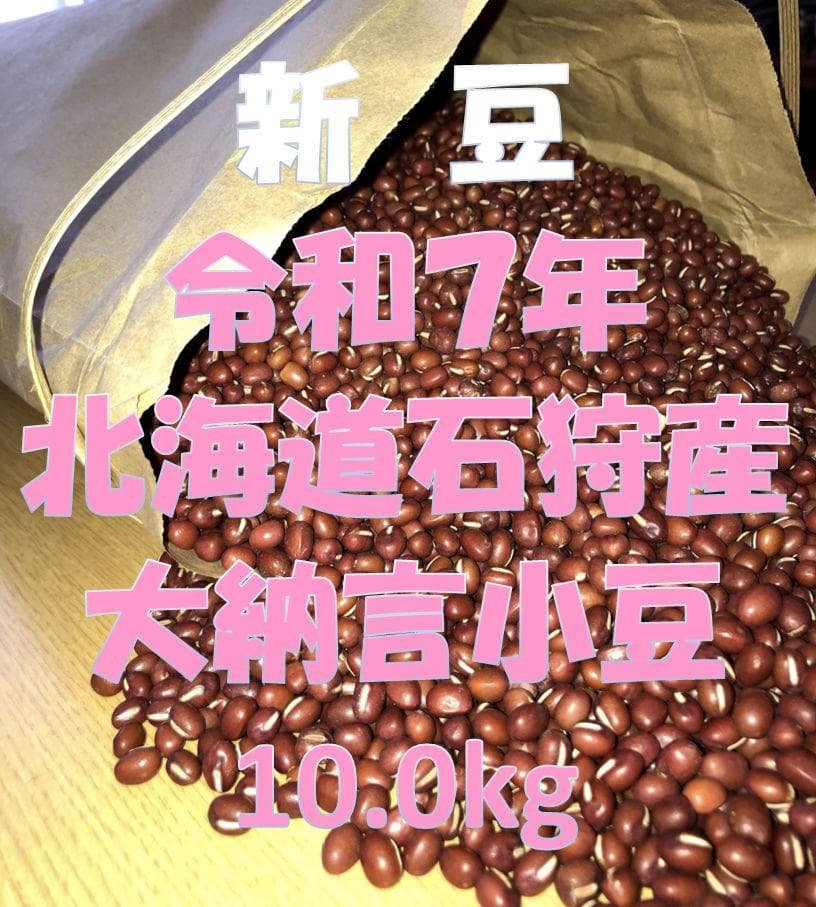 新豆 大納言小豆 北海道石狩産 10.0kg