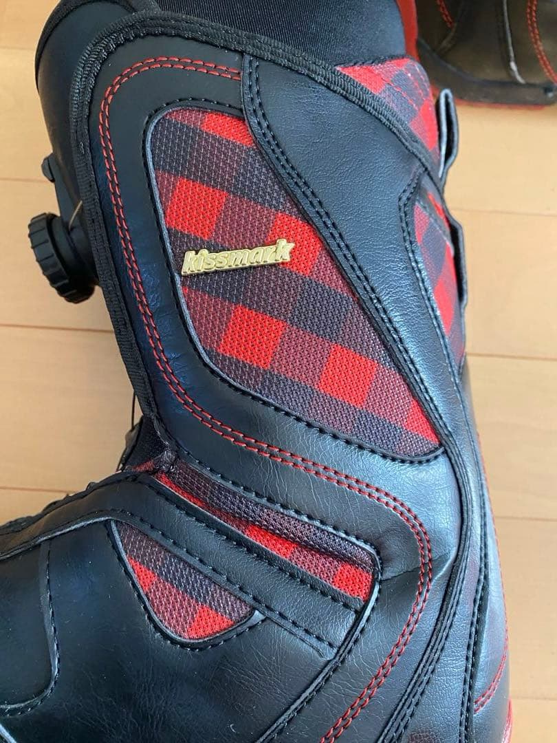 kissmark スノーボードブーツ 靴　23.0㎝ チェック　赤