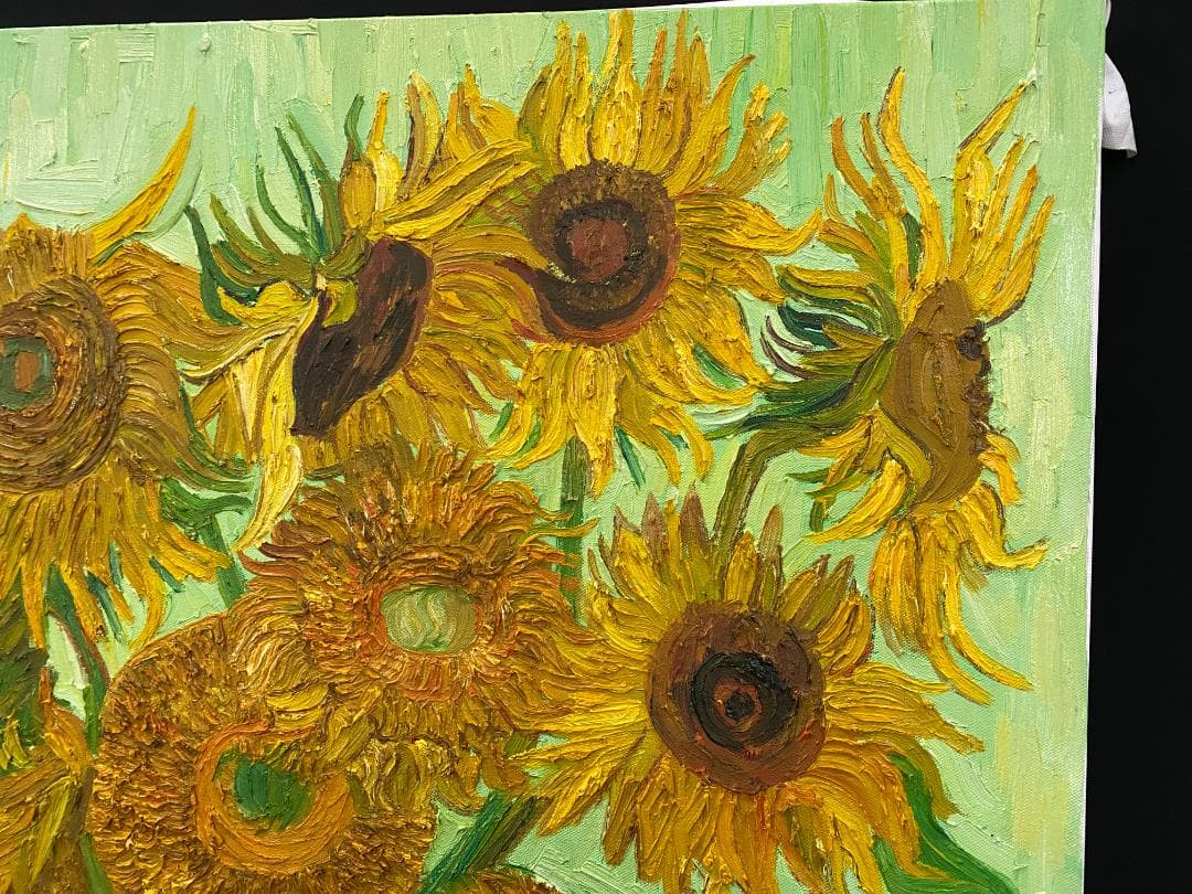 フィンセント・ファン・ゴッホ『ひまわり』複製画　手描き　摸写⑨　F25