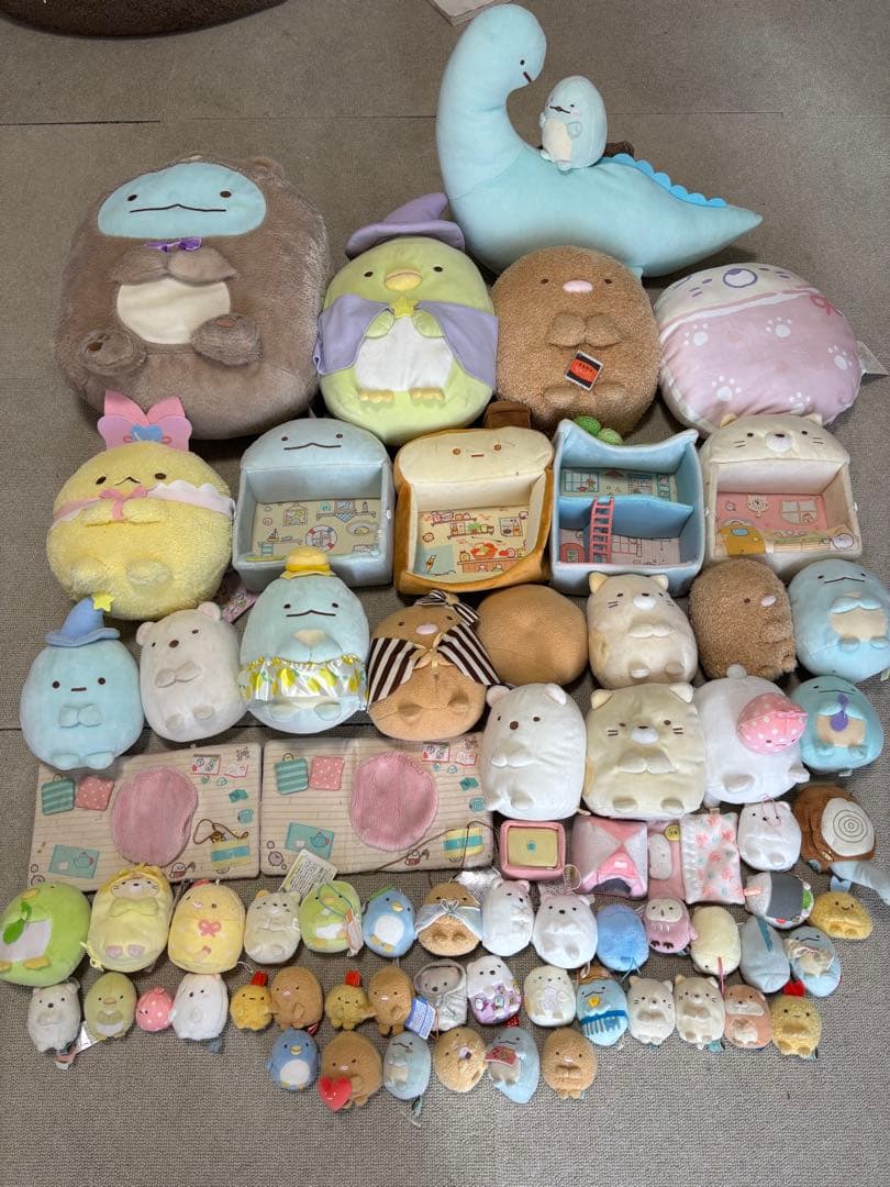 すみっコ　てのりぬいぐるみ　家具　ハウス　64体まとめ売り
