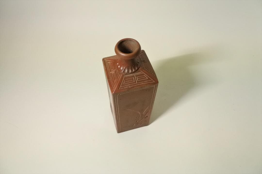 明治時代　備前　角徳利　酒器　骨董品　アンティーク　e