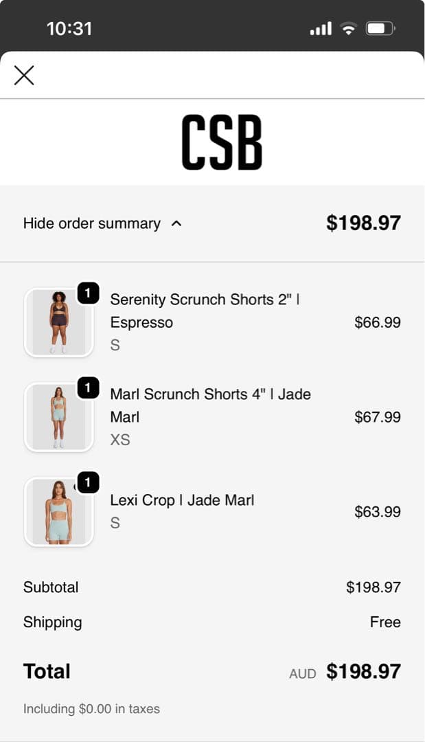 CSB スポーツブラとショートパンツセット