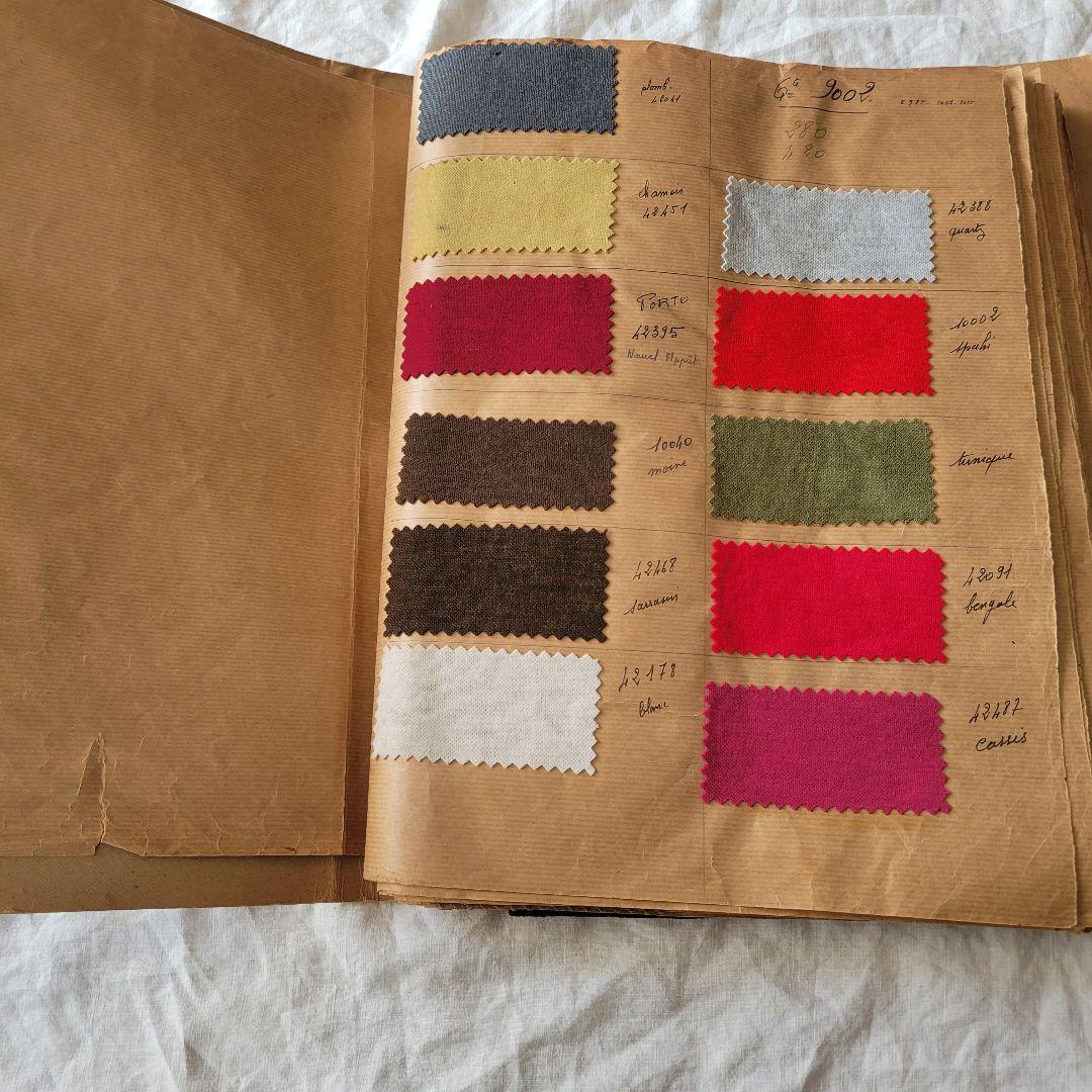 フランス　アンティーク　生地　見本帳