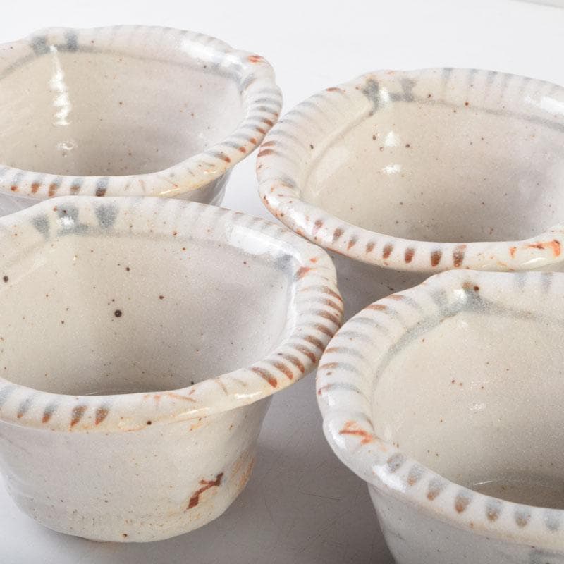 和食器　茶懐石　志野焼　加藤十右衛門　向付　五客　共箱　C　9015