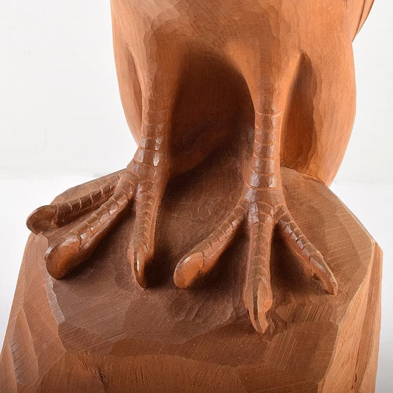 彫刻家　木聴奄　潮田皓哉作　鷹　置物　約4.3㎏　共箱　M　R8555B