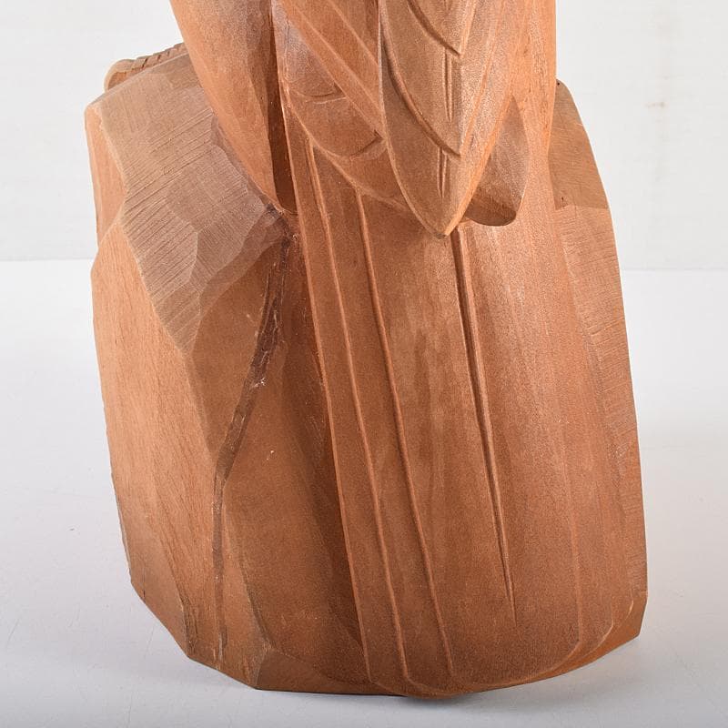 彫刻家　木聴奄　潮田皓哉作　鷹　置物　約4.3㎏　共箱　M　R8555B