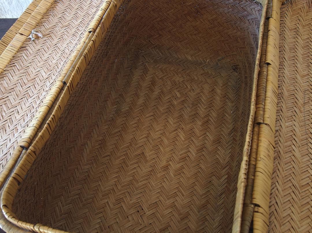 ふた付きバスケット パニエ かご細工 柳 籐 枝編み細工 ヨーロッパ /K404