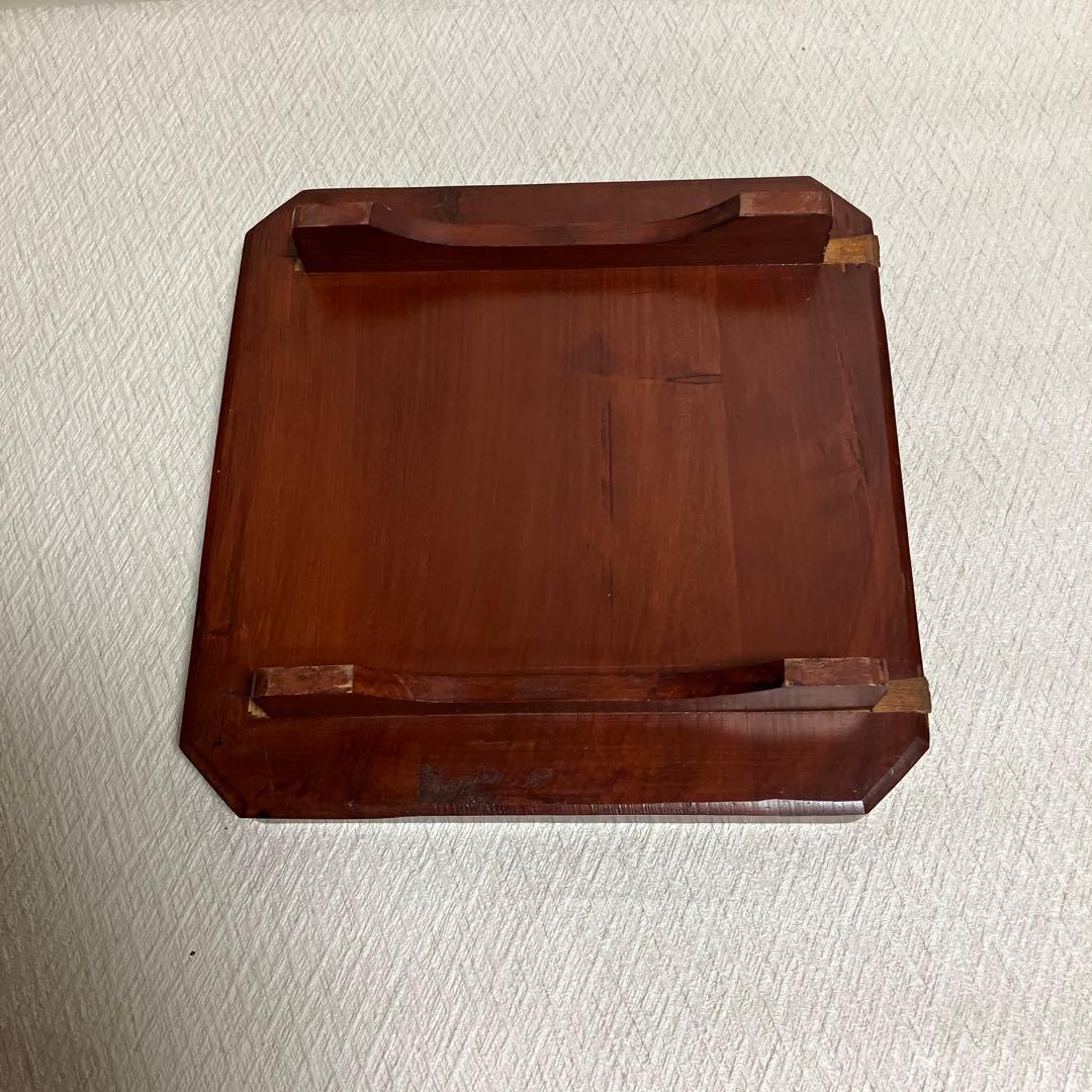 木製 八角形 塗り膳 茶色　12個