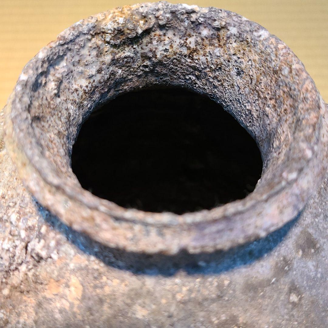 信楽焼 鈴木大弓作 蹲壷 高さ7.5寸（約23cm） 共箱 本物保証