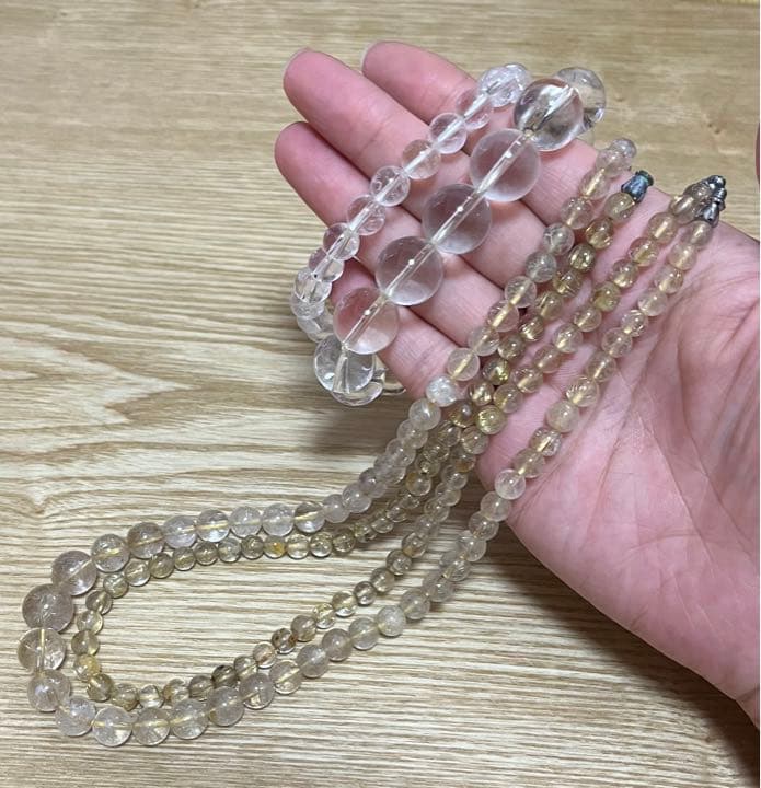 数珠　透明　ネックレス　4セット売り