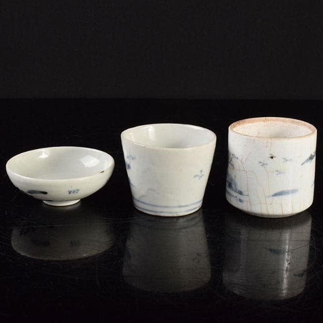 伊万里焼　古伊万里　染付　山水文など　猪口　ぐい呑　酒盃