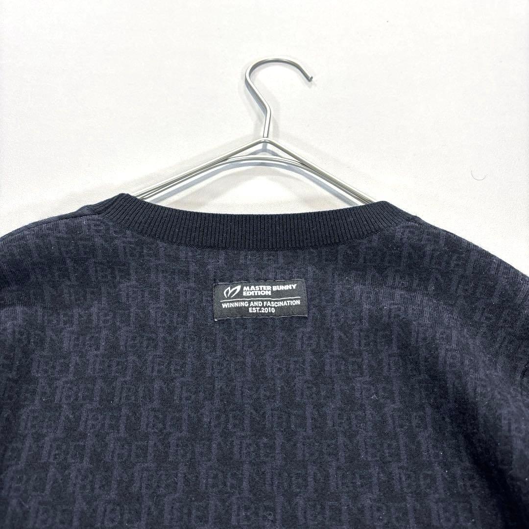 マスターバニーエディション　ニットセーター　ウール混　総柄　ブラック　0/S