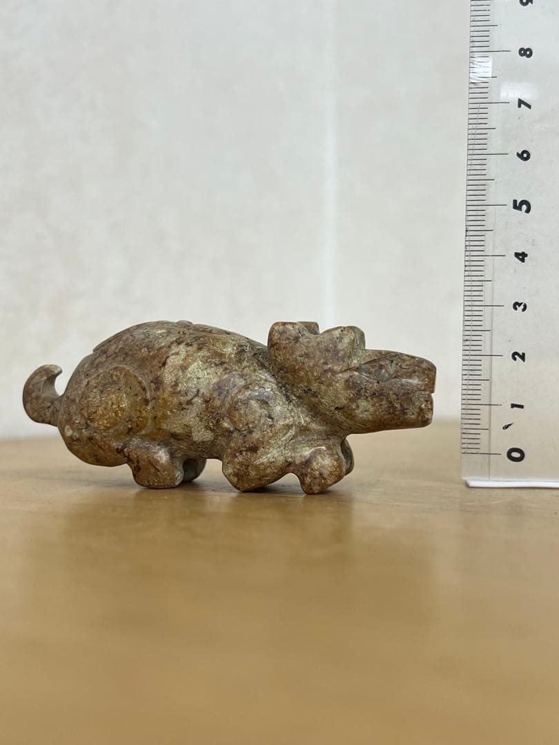 中国漢獣形古玉•翡翠発掘品　古美術品　唐物骨董アンティーク江戸コレクション　青磁