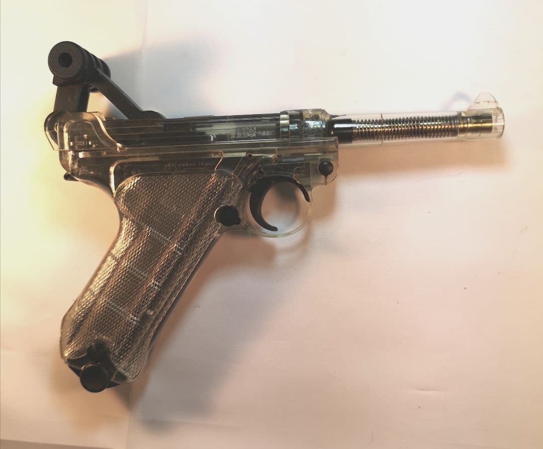 タナカ限定ルガ—Ｐ08 シ—スルーモデル4インチ ブロ—バックガスガンプラ製