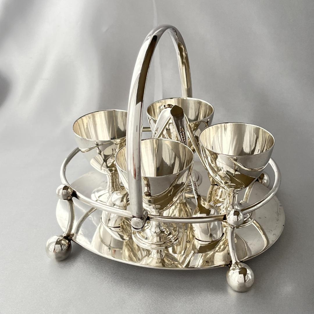 【Walker & Hall】 アールデコ エッグセット エッグカップ