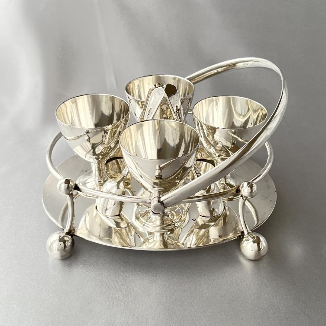 【Walker & Hall】 アールデコ エッグセット エッグカップ