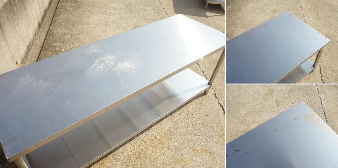 【中古】M▽業務用 厨房 作業台 棚 ステンレス コンロ台 (Fe1828)