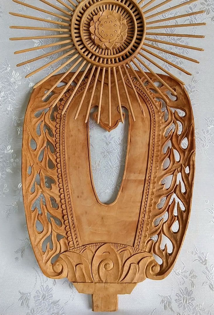 光背のみ#549 立像6.0寸用 放射光 火焔 透し彫◆白檀 木彫 仏像付属品