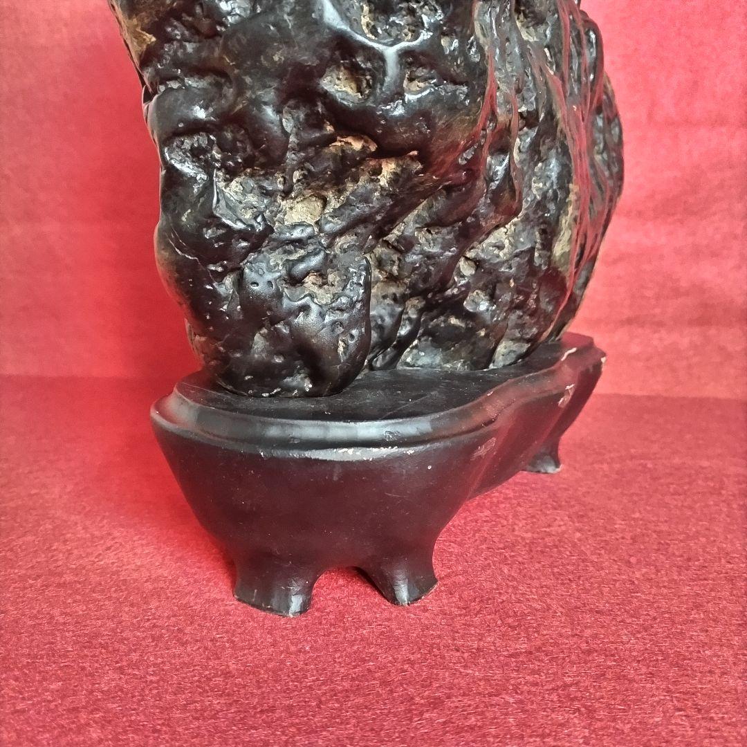 うぶ出し 水石 天然石 鑑賞石 自然石 木製専用台座付き うぶ出し 品評会