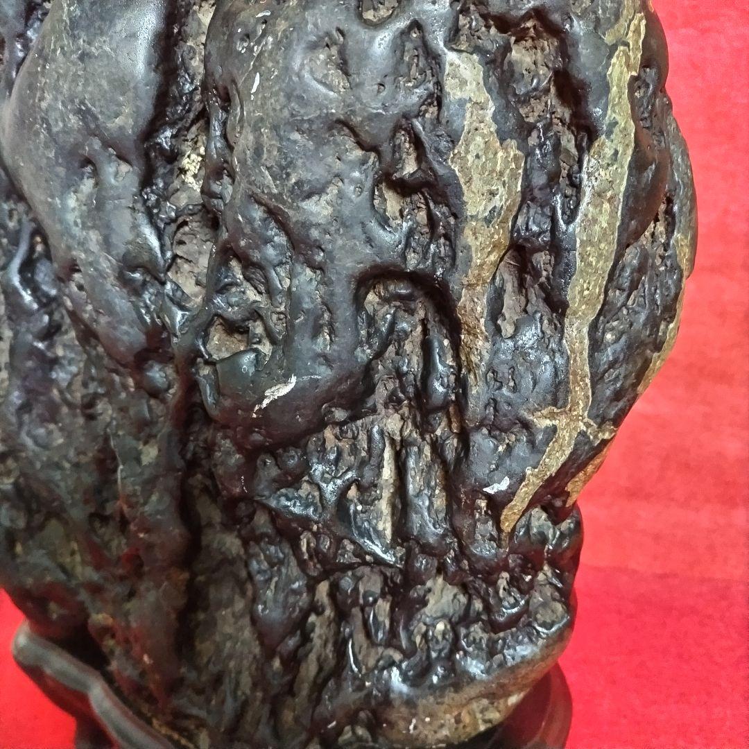 うぶ出し 水石 天然石 鑑賞石 自然石 木製専用台座付き うぶ出し 品評会