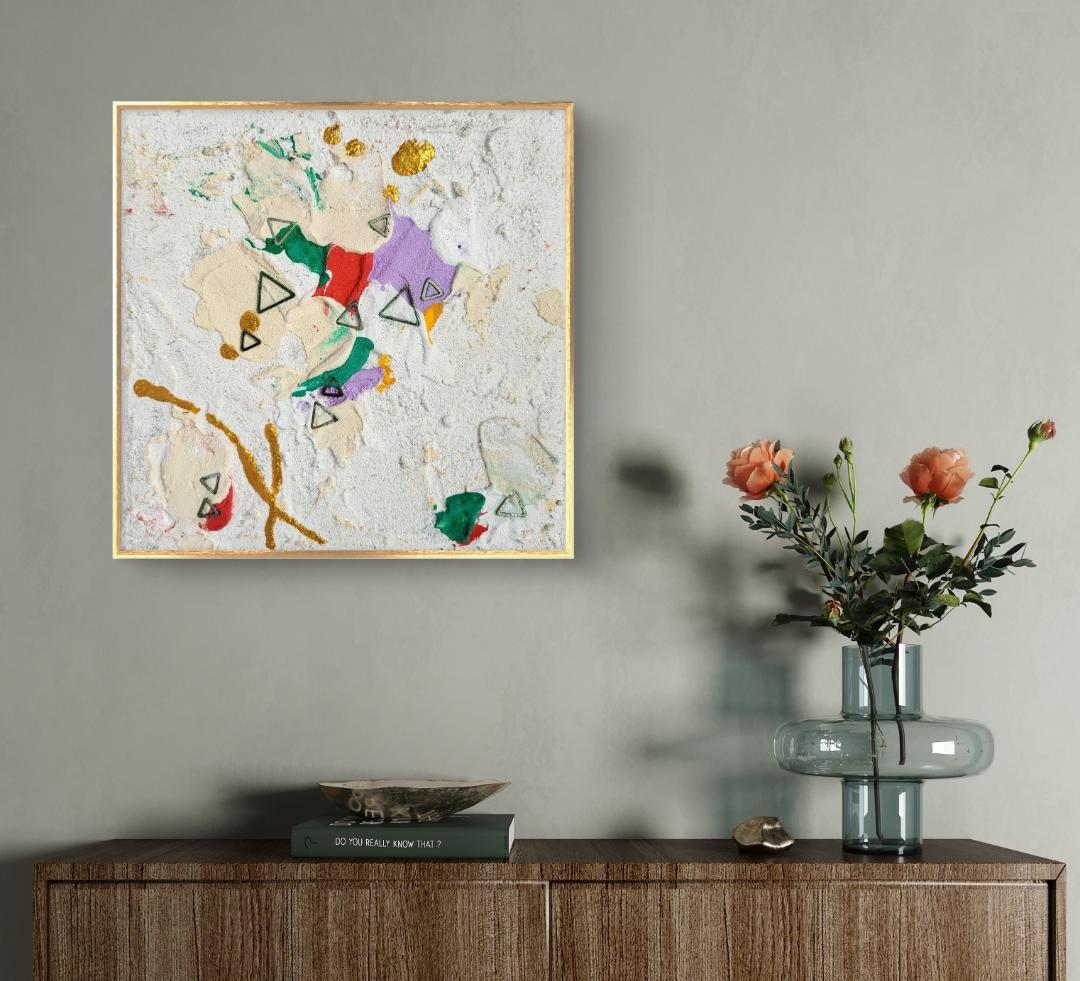 アフタヌーンティー / テクスチャーアート 18×18㎝ S0 原画1点のみ