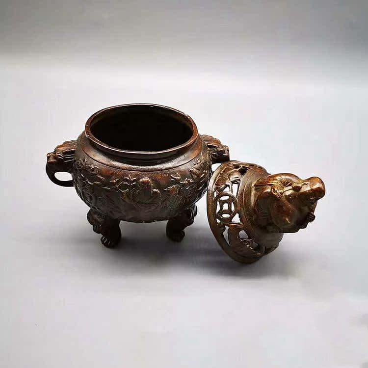 銅 細工 福禄寿弥勒仏薫香炉 茶室香炉 書斎 開運風水 招財装飾品 工芸品 置物
