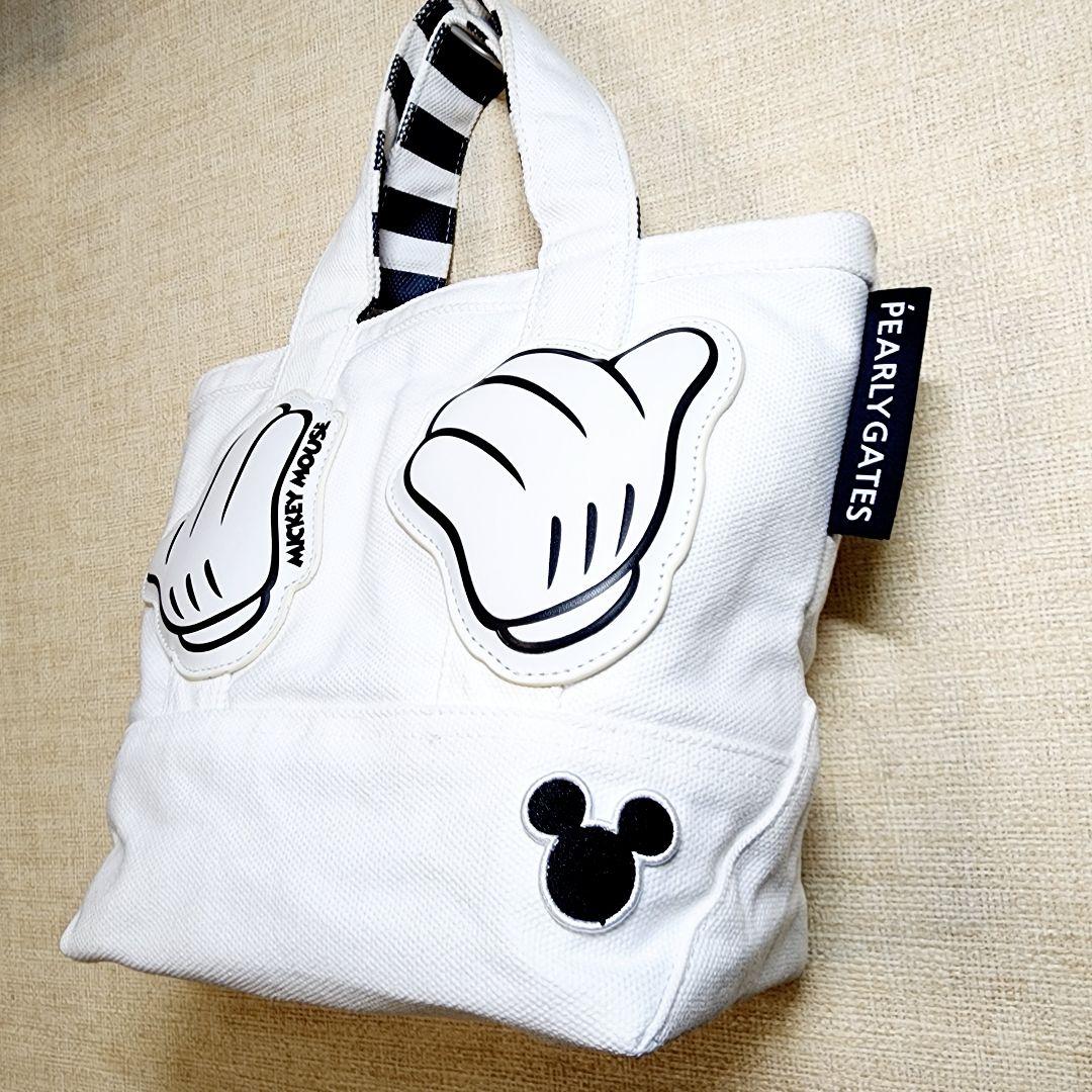 【美品】パーリーゲイツ Mickey Mouseコラボ アップリケ カートバッグ