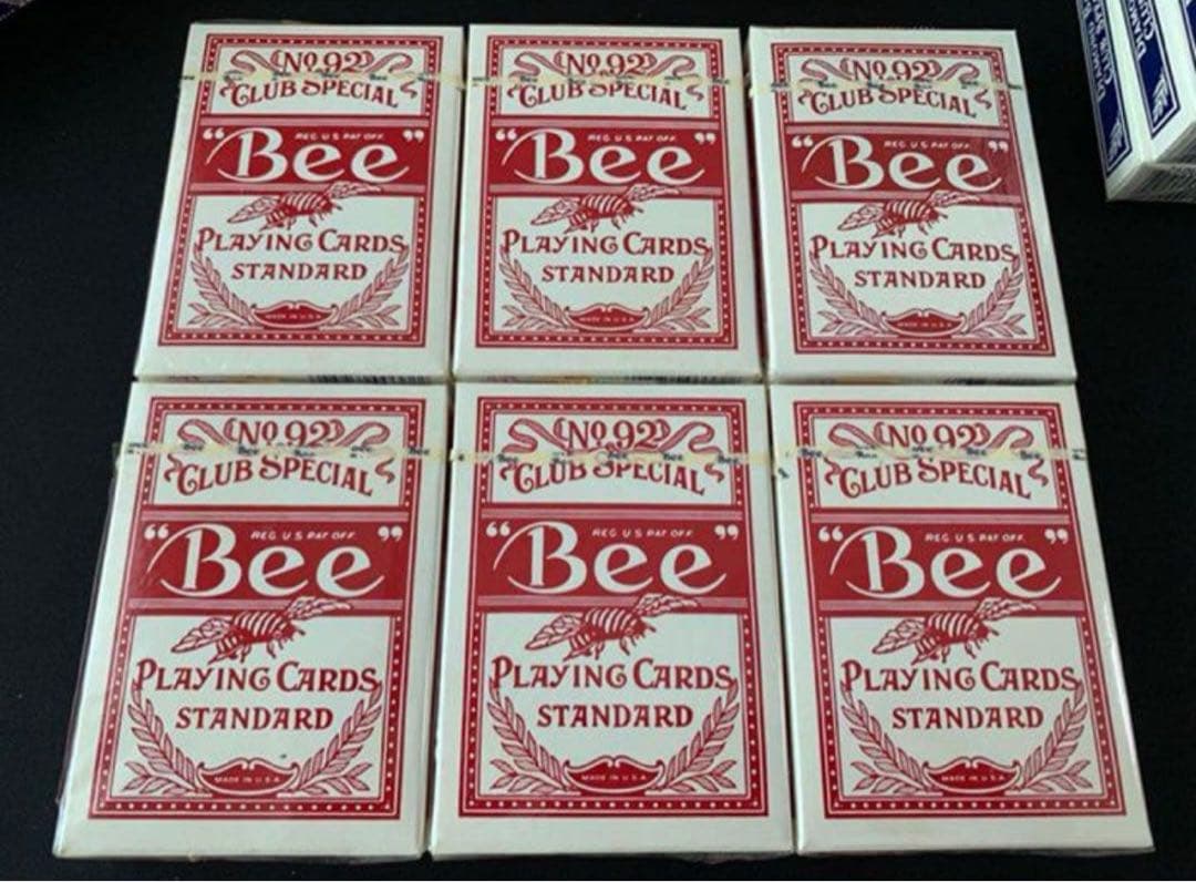 ラスト新品未開封 Bee オールドデック 6個 青3個 赤3個 トランプ類税証紙