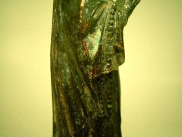 フランス アンティーク ルルドの聖母像 台座教会彫刻 18cm 19世紀頃