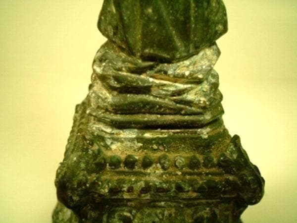 フランス アンティーク ルルドの聖母像 台座教会彫刻 18cm 19世紀頃