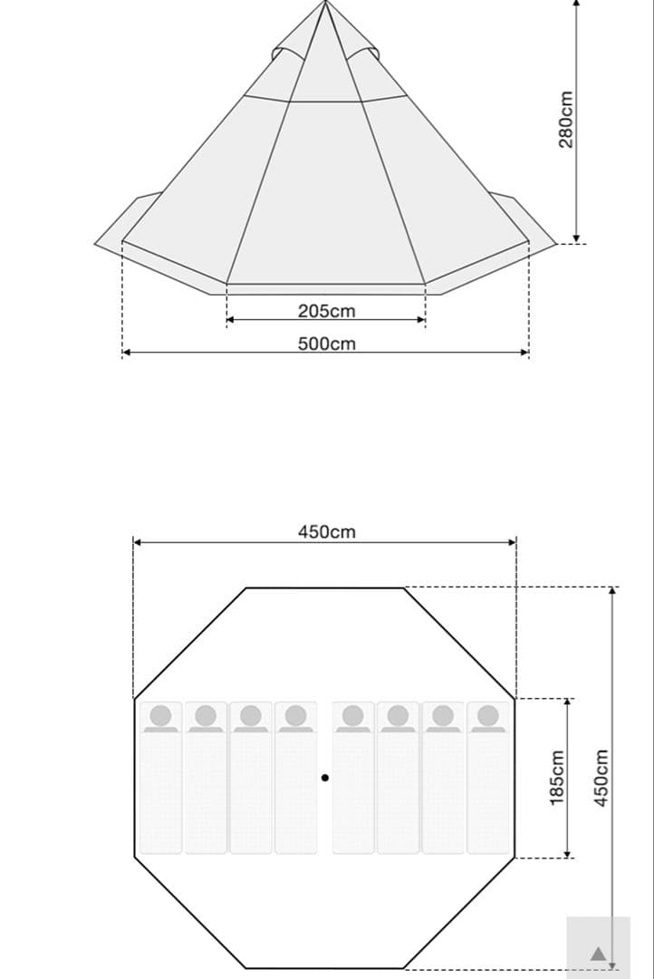 FIELDOOR ワンポールテント500 フィールドア