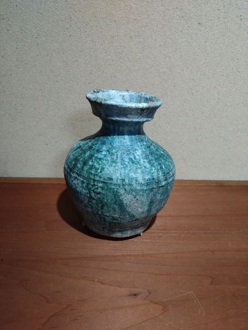 漢時代 緑釉 小壺 発掘品
