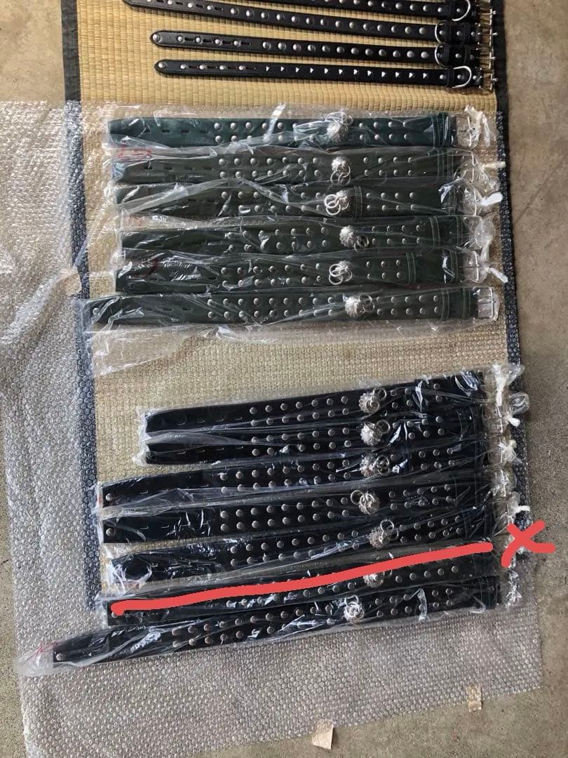 本革製スタッズ付　犬用首輪　渋い首輪　48本セット