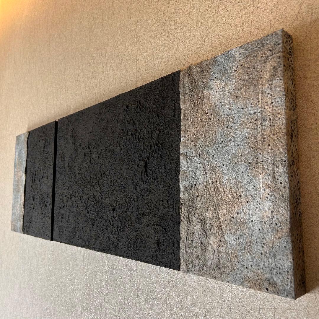 【和紙×漆喰】ファブリックパネル 2枚組 和モダン　アート インテリア　壁掛け