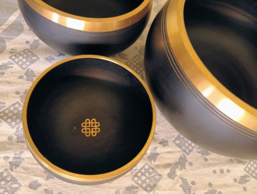 アマナマナ リンボウル黒シリーズ 3個セット　シンギングボウル
