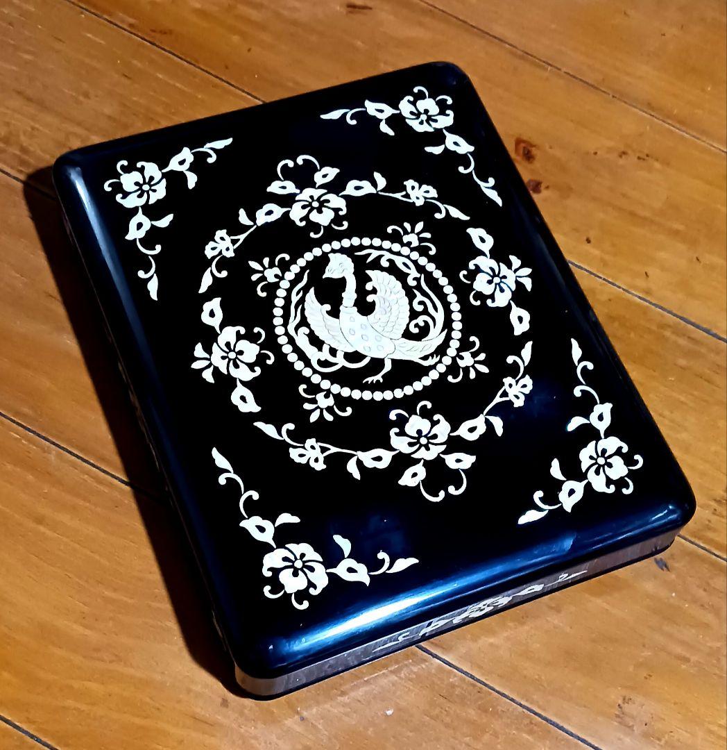 奈良漆器 正倉院文螺鈿硯箱 硯,水滴,唐墨2丁付 書道具