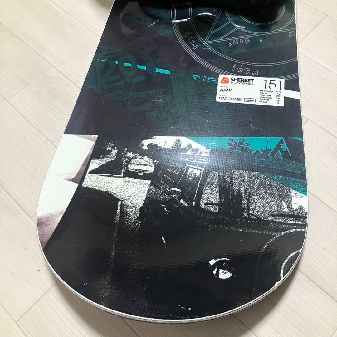 バック付/SHERBETシャーベット スノーボード151/バインディングM/L