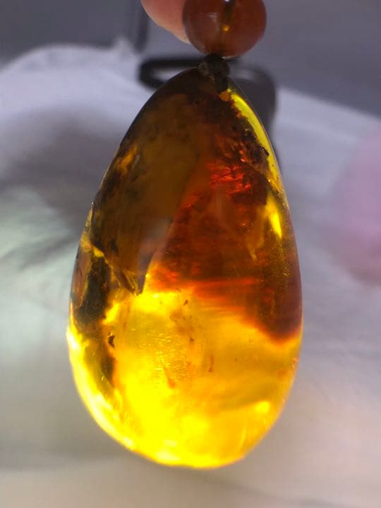 琥珀 植物入り アンバー 琥珀ネックレス 天然石 プレゼント